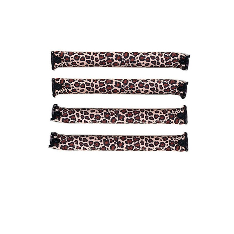 Heatless Magic Krulspelden Soft Sleep Foam Kussen Haar Rollen Te Gebruiken Spons Luipaard Print Haar Rollen Met Knop.: 4pcs