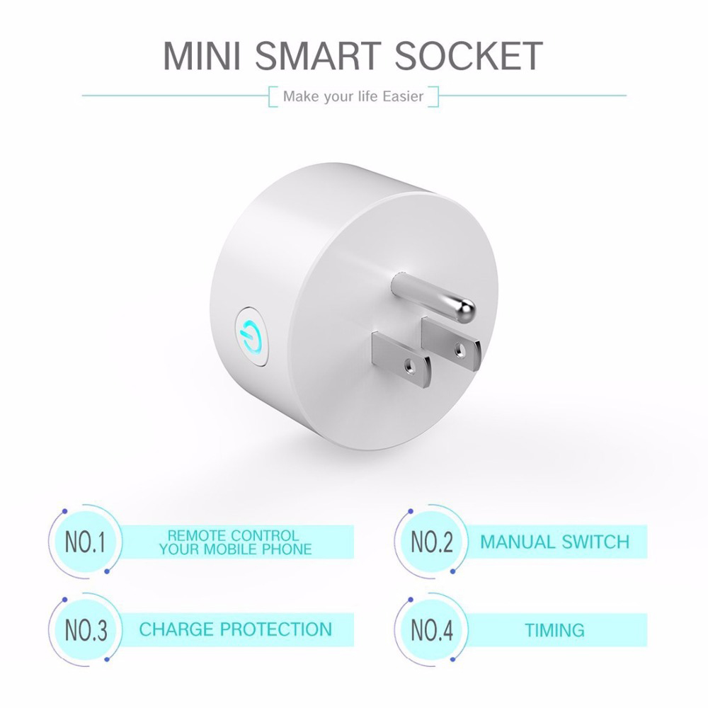 Wifi Smart Plug Enabled Socket App Remote Control Wireless Portable Automatic Timer Sockets Compatible with Alexa Google Home