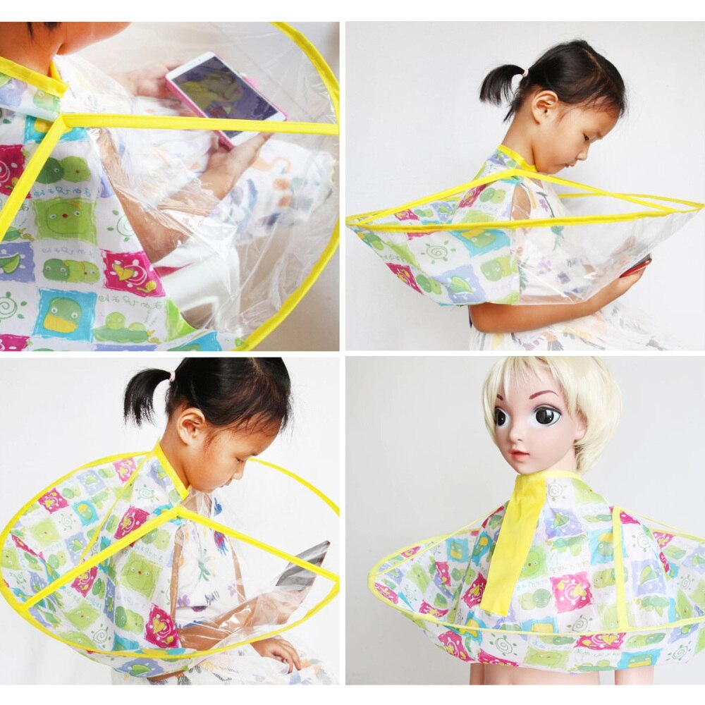 Transparent Hair Cutting Cape Haircut Apron Hair Salon Cloak Kids Hair Styling Accessory (Chicken, 60cm)