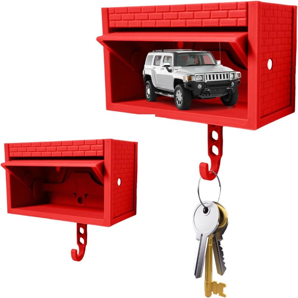 Car Garage Key Holder with Opening Door Wall Mount with Car Garage 3D Printed Key Organizer Easy to Install Versatile Key Hooks