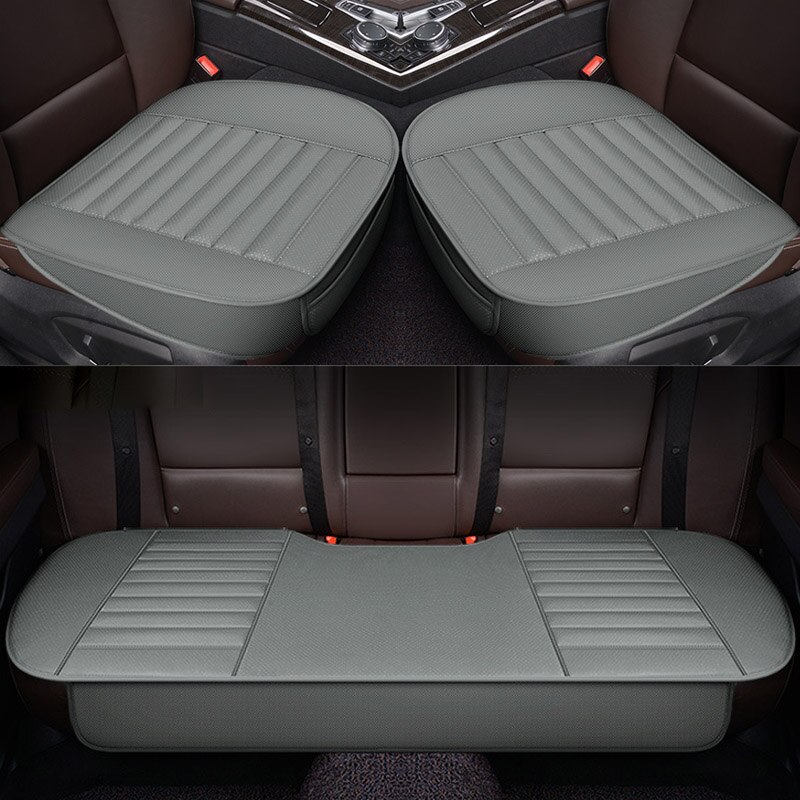 Funda de cuero Pu para asiento de coche, fundas de asientos para Interior de automóvil, cojín Universal, protección de asiento alfombrillas de cuero, accesorios para Auto