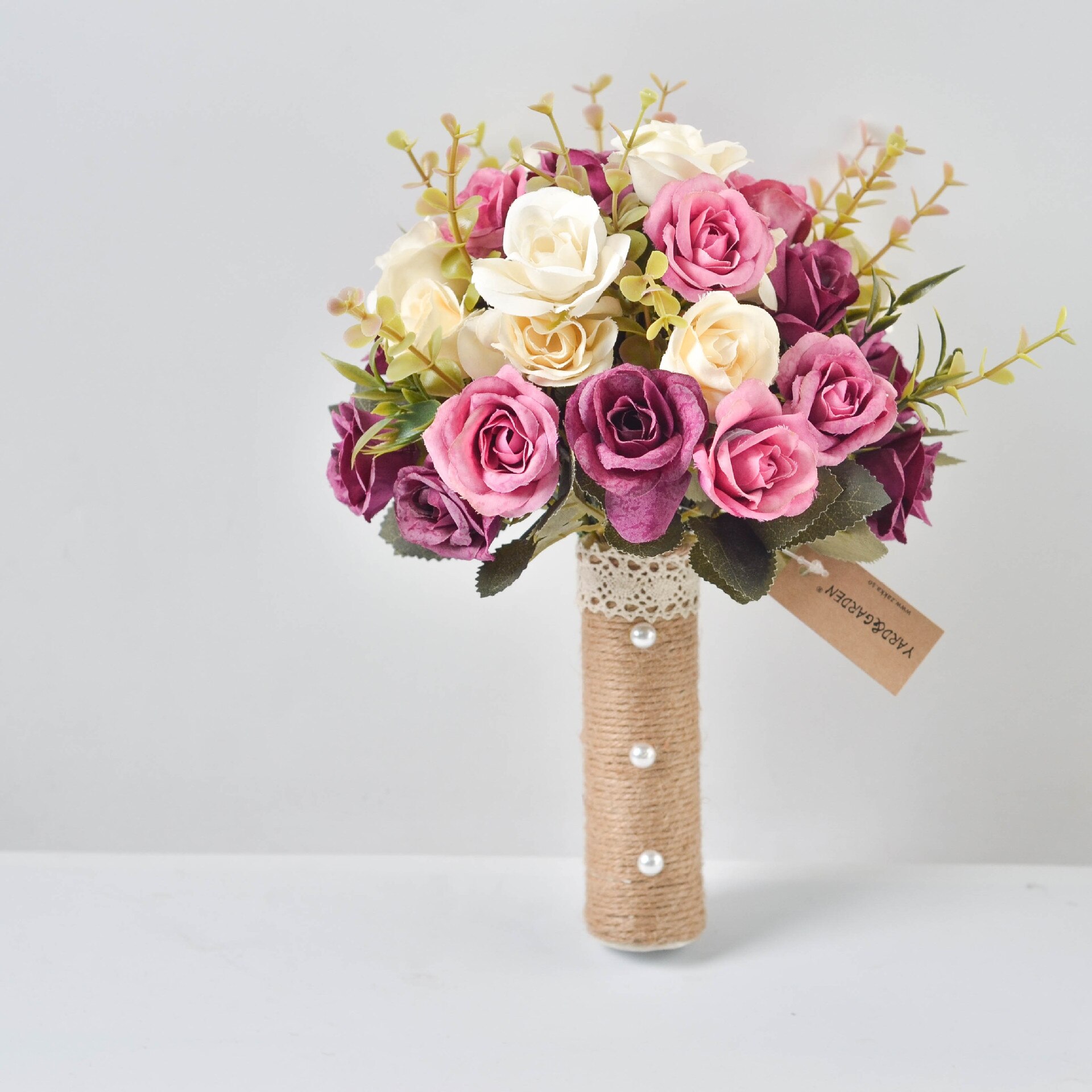 Koreansk brud holder blomster brudepige bryllup søstre gruppe rose pæon brudebuket silke simulation blomsterkunst