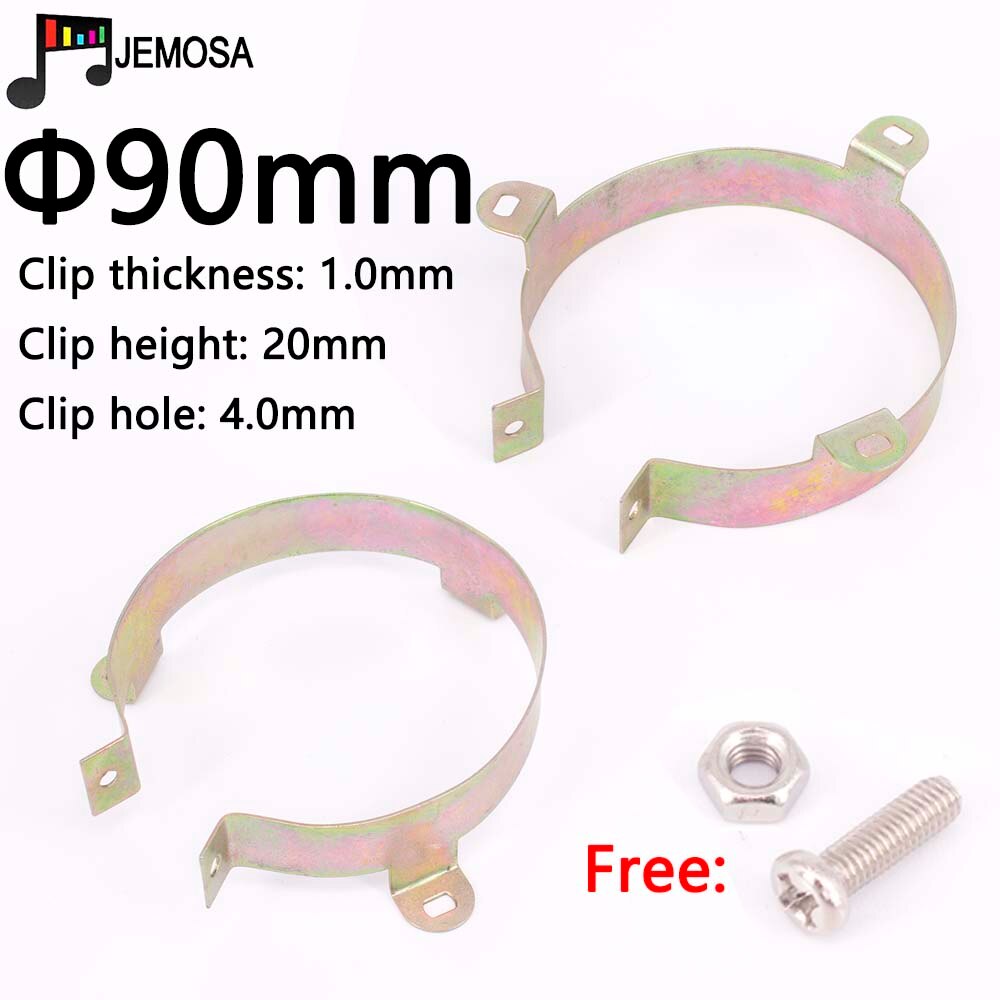 5PCS Duurzaam Condensator Bracket Klem Houder Clap 30mm 35mm 40mm 50mm 65mm 75mm 90mm Montage Clip Oppervlak plating zink: 90mm