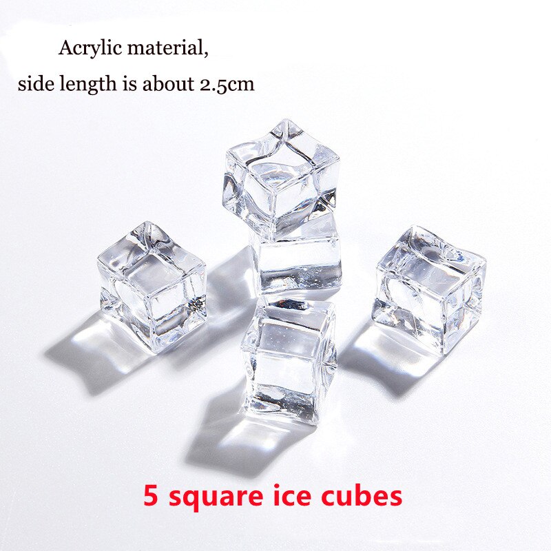 Photography Props Acrylic Simulation Ice Cube Drinks and Beverages Product Photo Decoration for The Photo Studio BUY 5 Free 2: 03