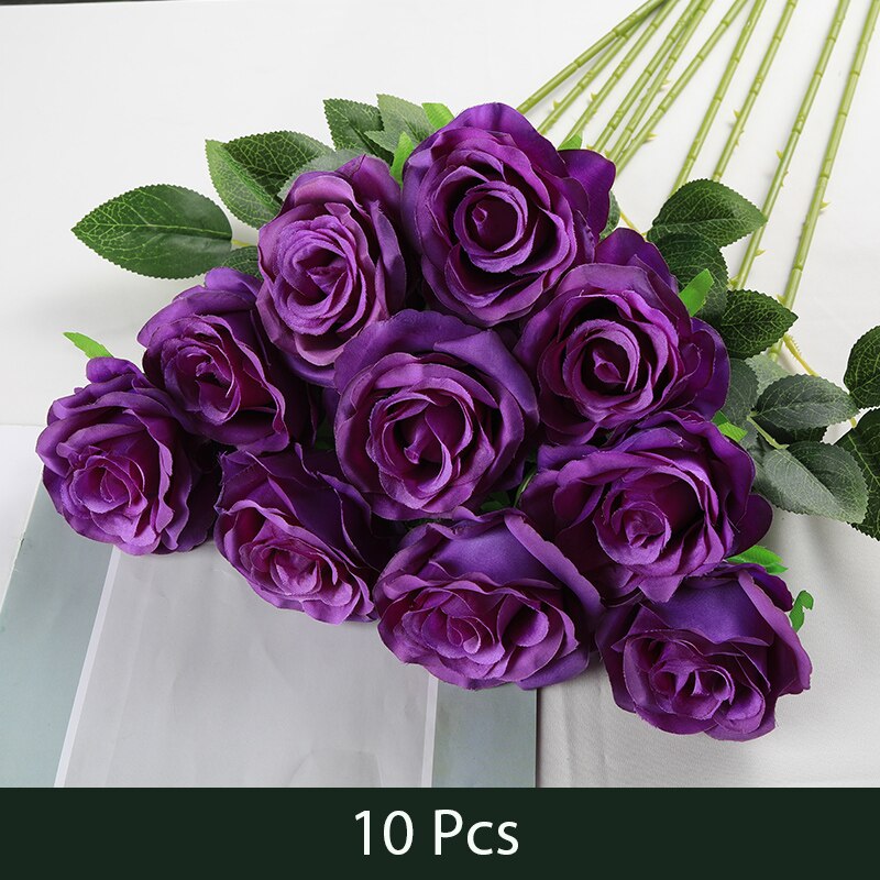 10 Pcs Rose Artificielle Flower Silk Rose Flower 50cm High Wedding Flowers Decoration Luxury Home Decor Valentine Day: SMTMG016