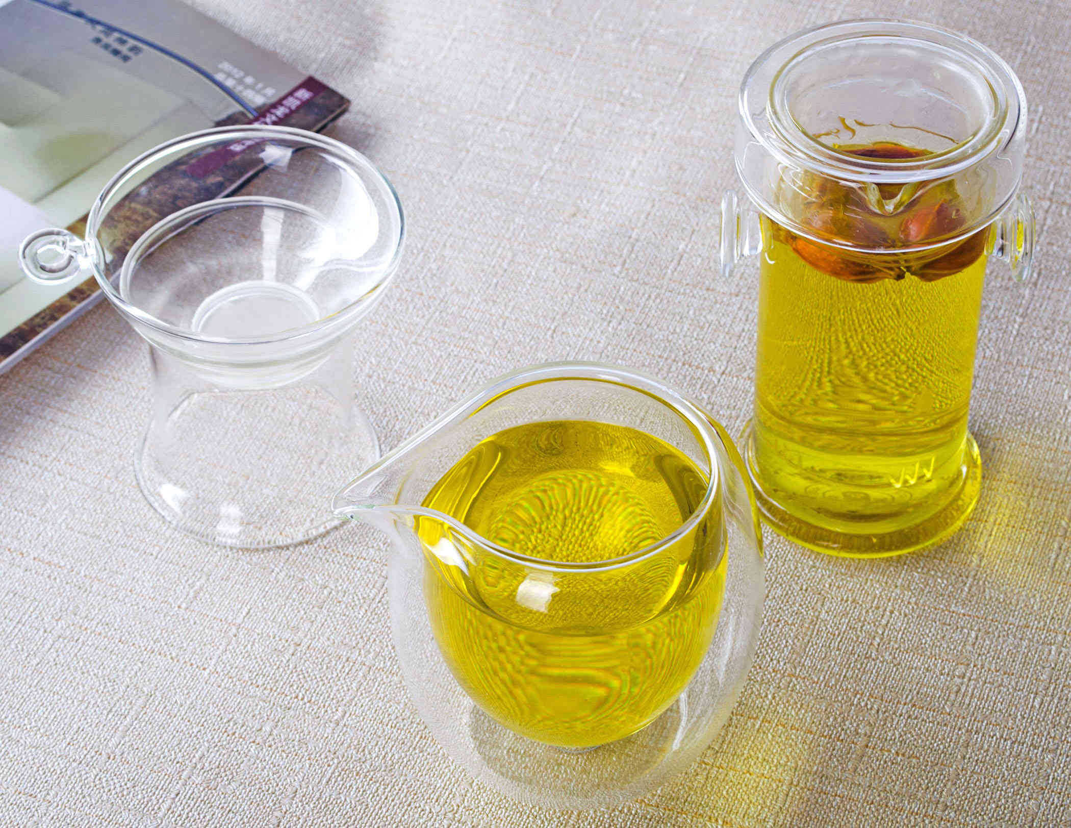 Gongfu Thee Set Mini Theepot &amp; Filter &amp; Chahai Pitcher &amp; 6 Dubbele Wand Kopjes