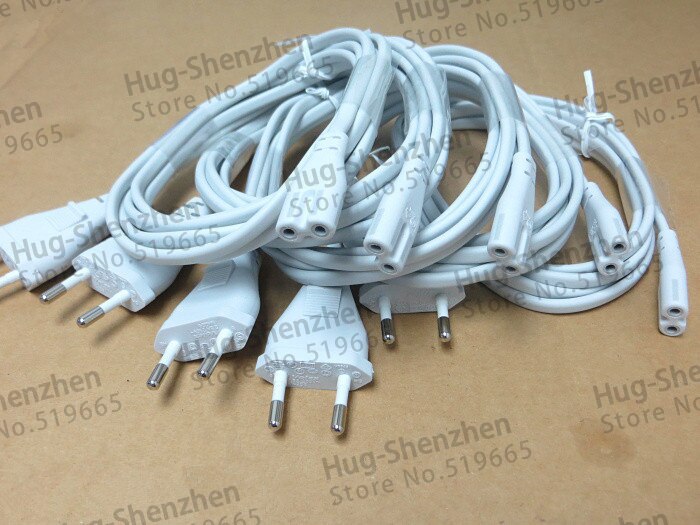 2Pcs Volex EU European 2-Prong Port AC Power Cord Cable For Mac Mini Router for apple TV PS2 PS3 Slim Power Cable