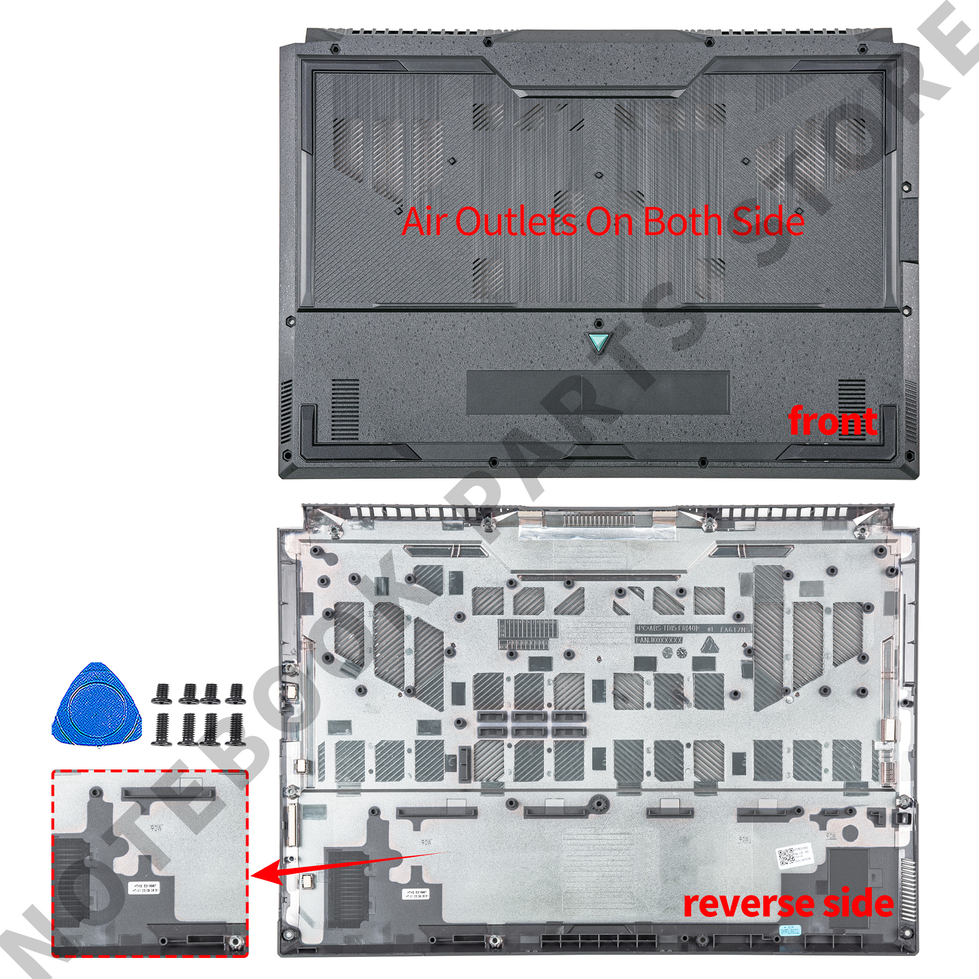 Air Outlet On Both Sides For TUF Gaming F15 FX507 FA507 FX507Z FX507ZM FA507R LCD Back Cover Front Bezel Hinges/Palmrst/Bottom: LIGHT BLUE