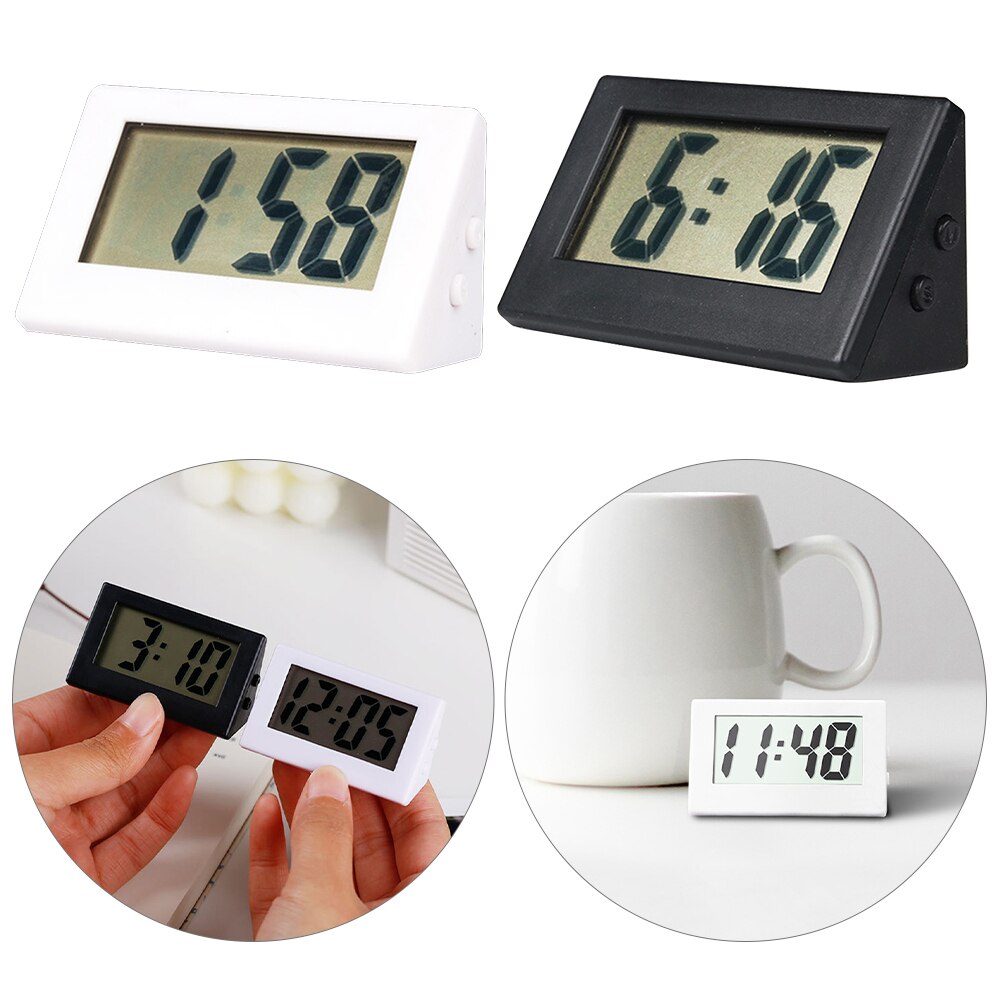 Mini lille bil skrivebord digitalt ur ur målere mini digital lcd skærm rejse elektronisk ur til hjemmekontor desktop ure