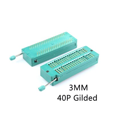 Conector Universal ZIF de prueba de circuito integrado, DIP14/16/18/20/24/28/32/40P, 2,54mm: 40P 3mm Gilded