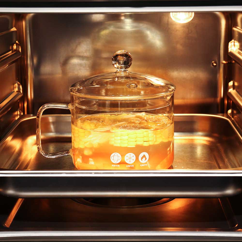 Household Porridge Kitchen Tools Resistant Bowl Soup Pot Pans For Flat Vegetable Glass Cookware Cooking Set Transparent Heat