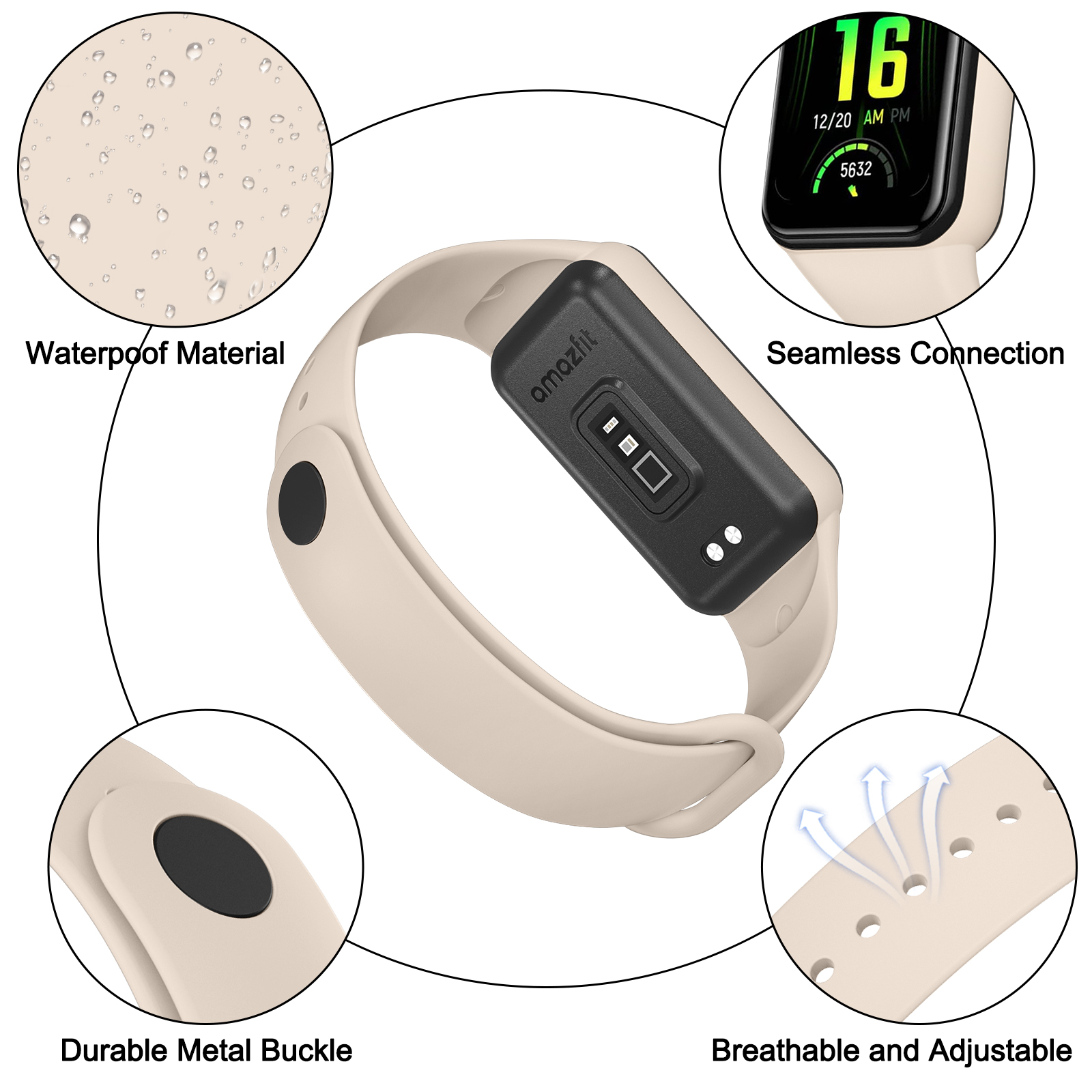 Correa de silicona suave para Huami Amazfit Band 7, pulsera ajustable, repuesto de correa de reloj para Huami Amazfit Band 7