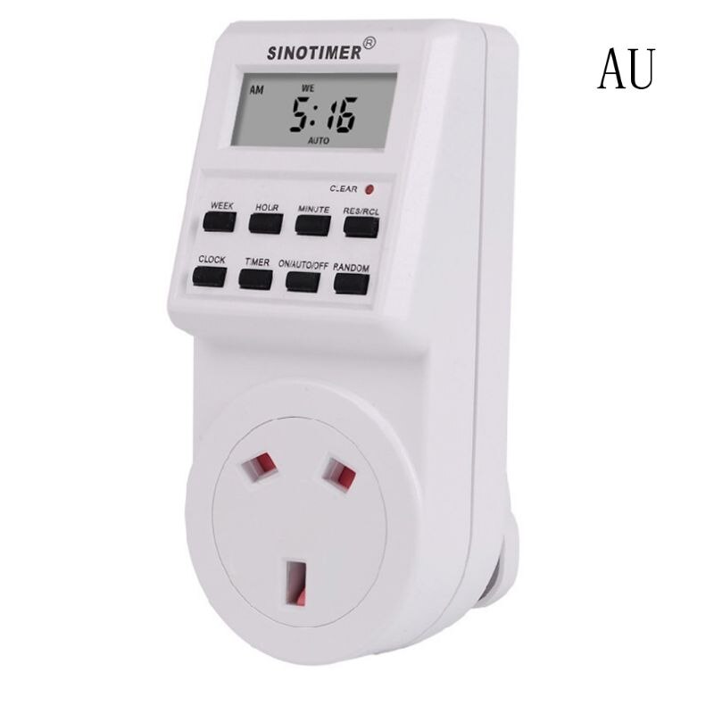 Digital Timer Socket 220/110V Weekly Programmable AU/BR/EU/FR/UK/US Plug Switch: AU