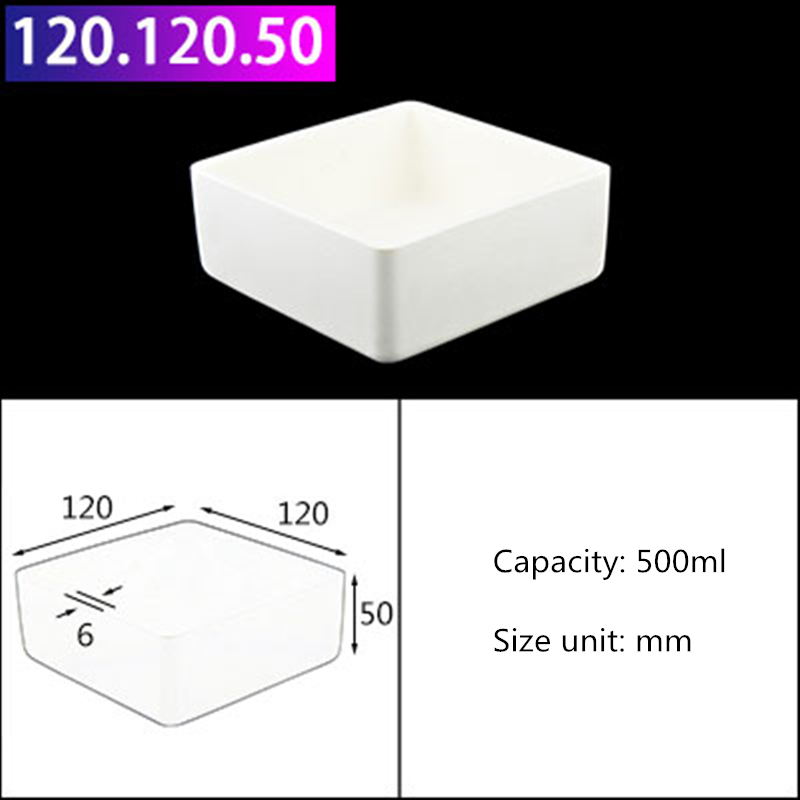 99%Al2O3 High Purity Square Alumina Ceramic Boat Corundum Crucible/ Sintered Crucible High temperature resistance 1600℃: 500ml