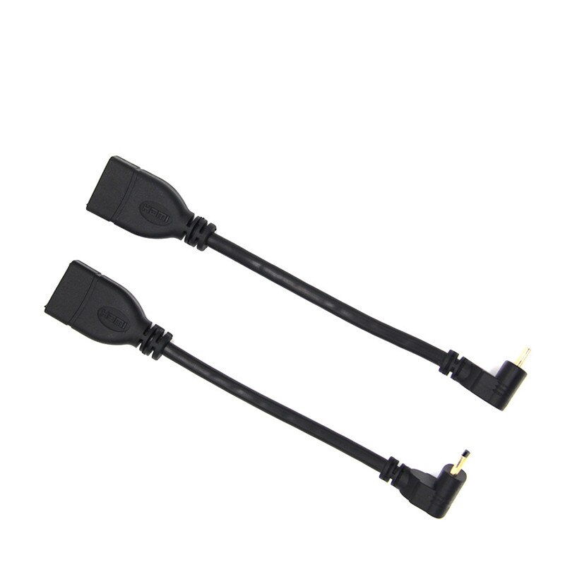 Opposite Right-angle 90 Degree Mini Micro HDMI Male to HDMI Female Converter Adapter Cable Converter Adapter HDTV Connector