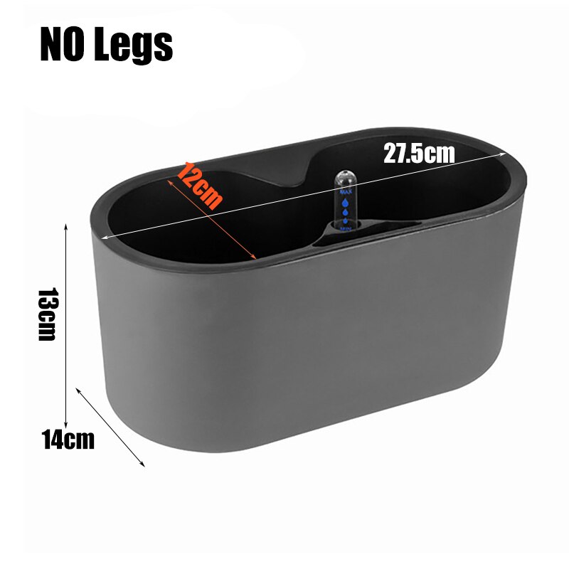 Self Watering Plant Flower Pot with Water Level Indicator Floor Desk Planter Balcony Office Planting Pot Gardening Supplies: Double Grey NO Legs