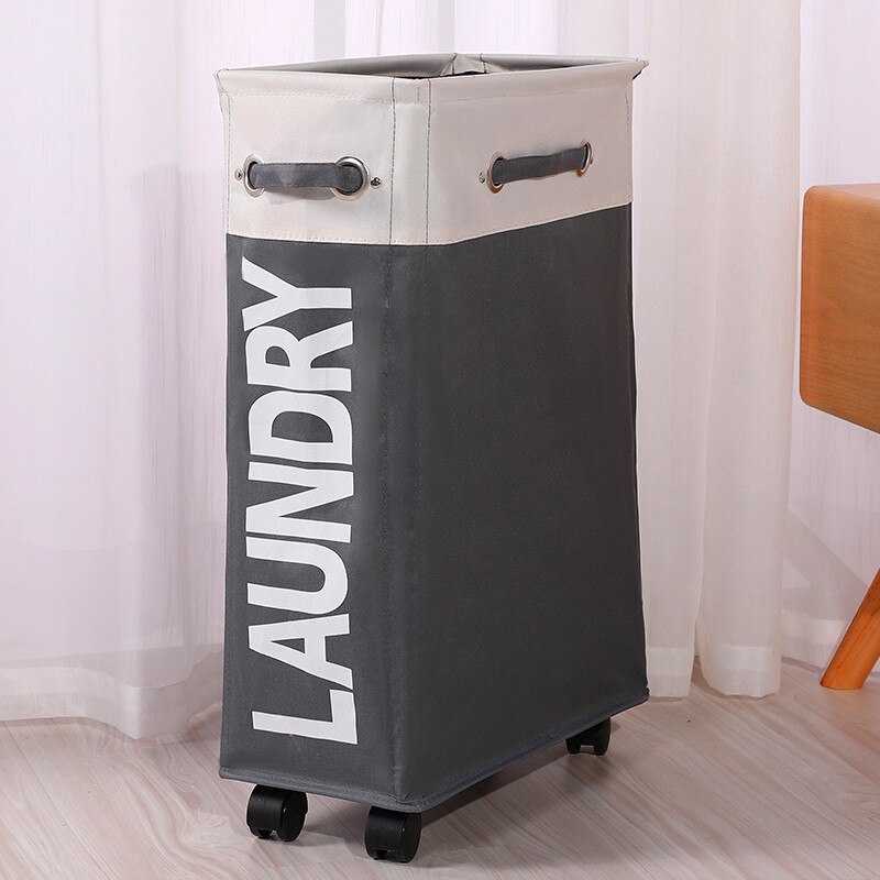 Shushi slim laundry cart basket waterproof dirty clothes toy storage basket home used collapsible laundry bucket
