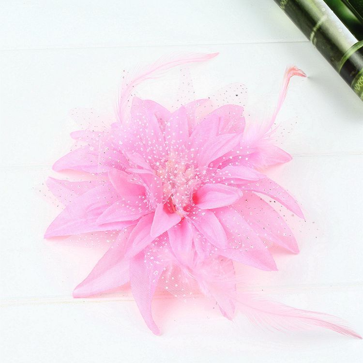 Mode Bloem Veer Bruiloft Haar Tovenaar Kraal Corsage Haarspeldjes Bruids Haarband Broche Pin Bloemen Gasten Noiva Haarspeldjes: Donkergrijs