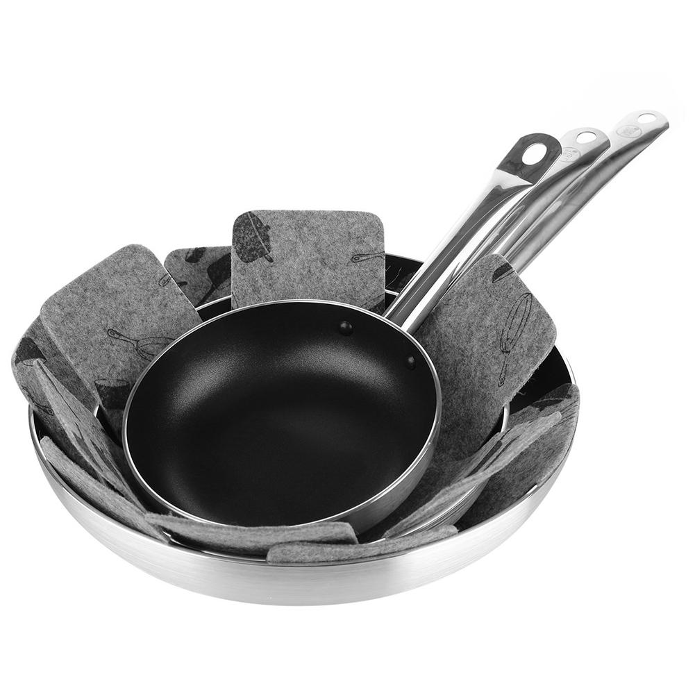 3Pcs/6Pcs/8Pcs Pot Pan Non-slip Scratch-proof Mat Protector Pads Divider Table Separator Set Kitchen Cookware Tools 30E