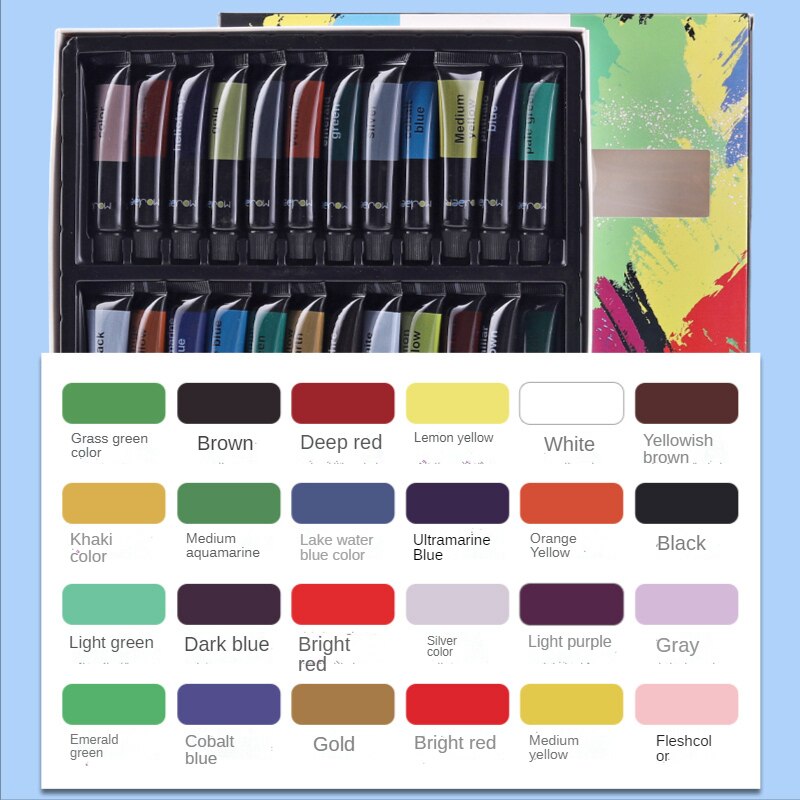 12 Colors 24 Colors 12ml Acrylic Paint Set Christmas Diy Handmade Graffiti Paint: 24colors 12ml