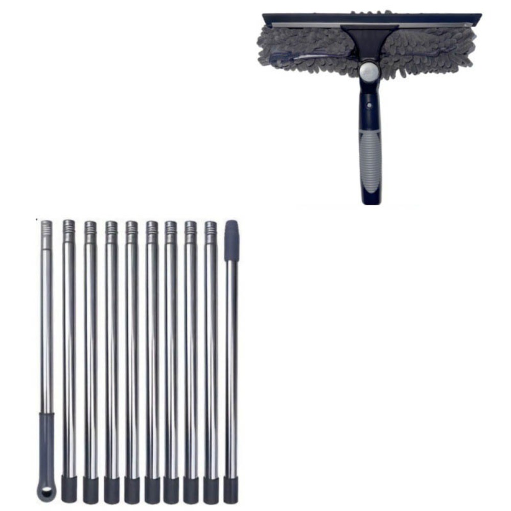 Long Duster Window Cleaning Squeegee Dusting Cleaning 2 In 1 Washing Ceiling Duster Extension Pole Dust Remover: Lavender