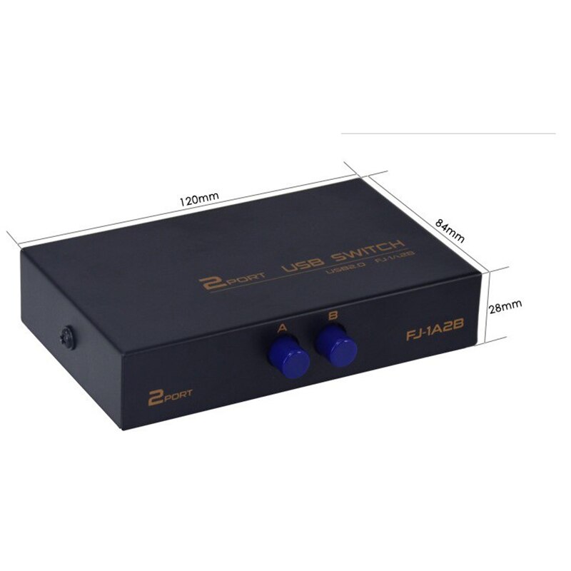 2 Ports USB2.0 Sharing Device Switch Switcher Adapter Box For PC Scanner Printer