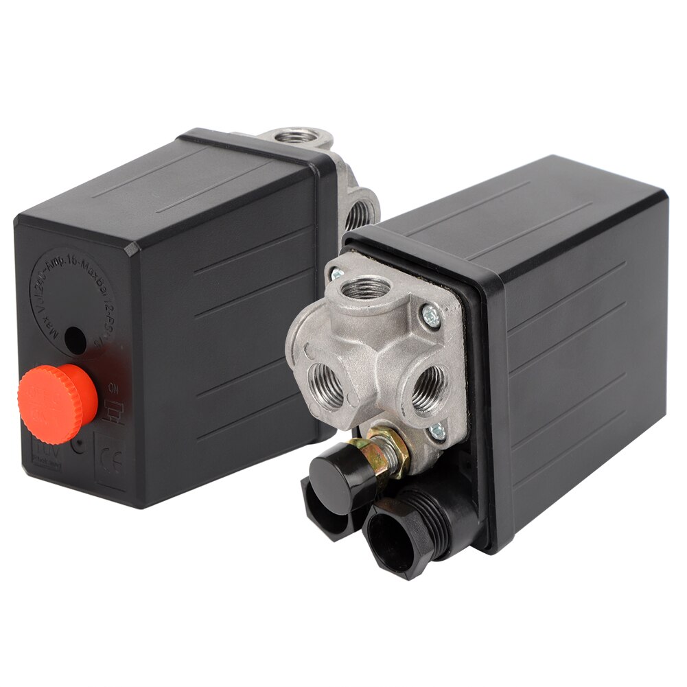 AC 220V Air Valve Four-Way Valve Pressure Regulator Mechanical Accessory Pneumatic Tools for Air Compressor