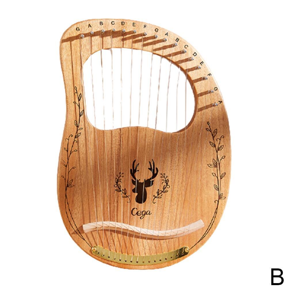 Lyre-Piano de madera de caoba, 19 cuerdas, arpa Musical con afinación y cuerdas de instrumentos, llave de 16 cuerdas de repuesto D9Q7: B