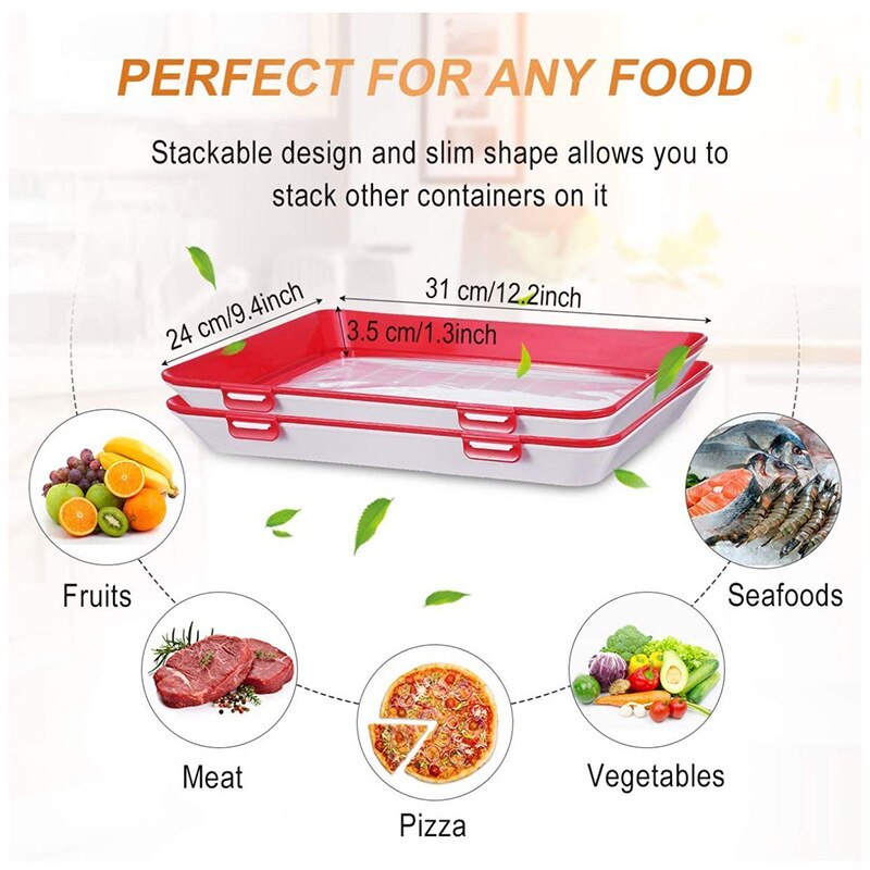 Kitchen Accessories Clever Tray Food Preservation Plastic Wrap Food Storage Reusable Serving Fruit And Vegetable Tools