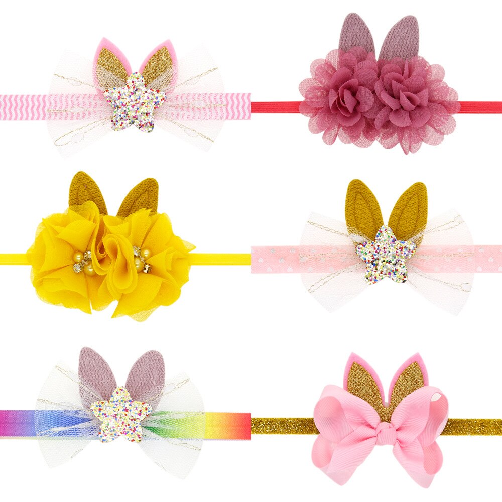 1 Pieces Baby Headband Rabbit Ear Bowknot Toddler Infant Kids Hair Accessories Girl Newborn Bows Bandage Turban Tiara