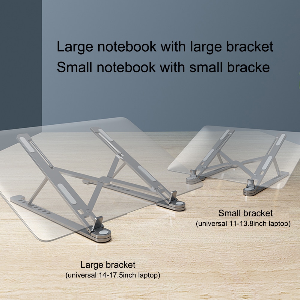 Laptop Stand Voor Mackbook Kantoor Universal Opvouwbaar Verstelbare Hoek Draagbare Aluminium Legering Koeling Non Slip Laptop Stand