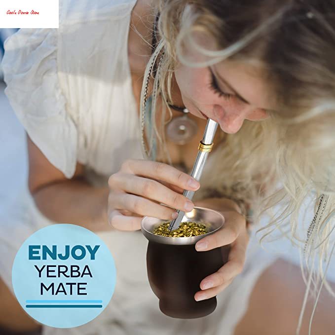 Yerba mate bombilla sugerør sæt  of 2 med rensebørste | genanvendelige sugerør i rustfrit stål | bombilla sæt til makker græskar/kop