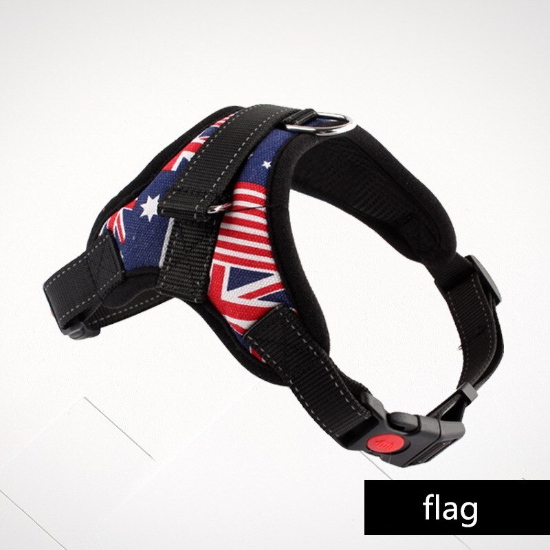 Dog Harness for Large Dogs Breast Strap Gradient Color Double Breathable Mesh Reflective Chest Back Factory