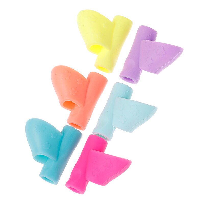 3pcs Pencil Tool Soft Rubber Pen Topper Corrector Kids Silicone Pen Writing Aid Grip Posture Correction Device Tool For Students
