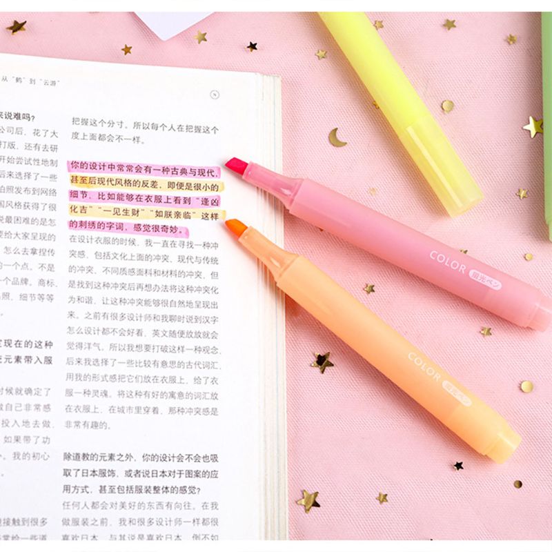 6 sztuk/zestaw zakreślacz pastelowe pisaki fluorescencyjne robić dziennikarstwa szkolne materiały biurowe