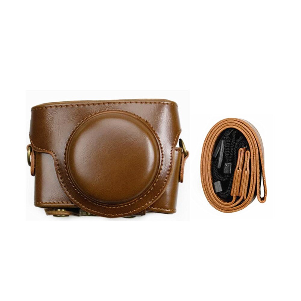 Étui pour appareil photo en cuir PU rétro, housse rigide pour Sony RX100 Mark VI V VA IV III II RX100M6 RX100M5 RX100VA RX100M4 RX100M3: Brown