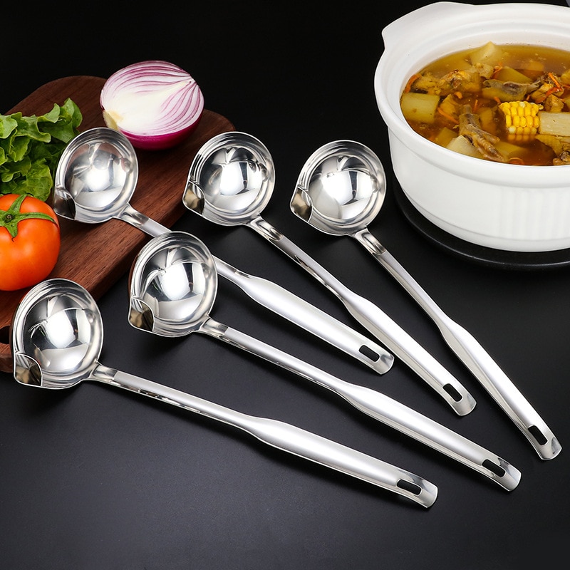 304 stainless steel oil separator drain oil filter oil magic spoon household oil leakage oil separator spoon strainer