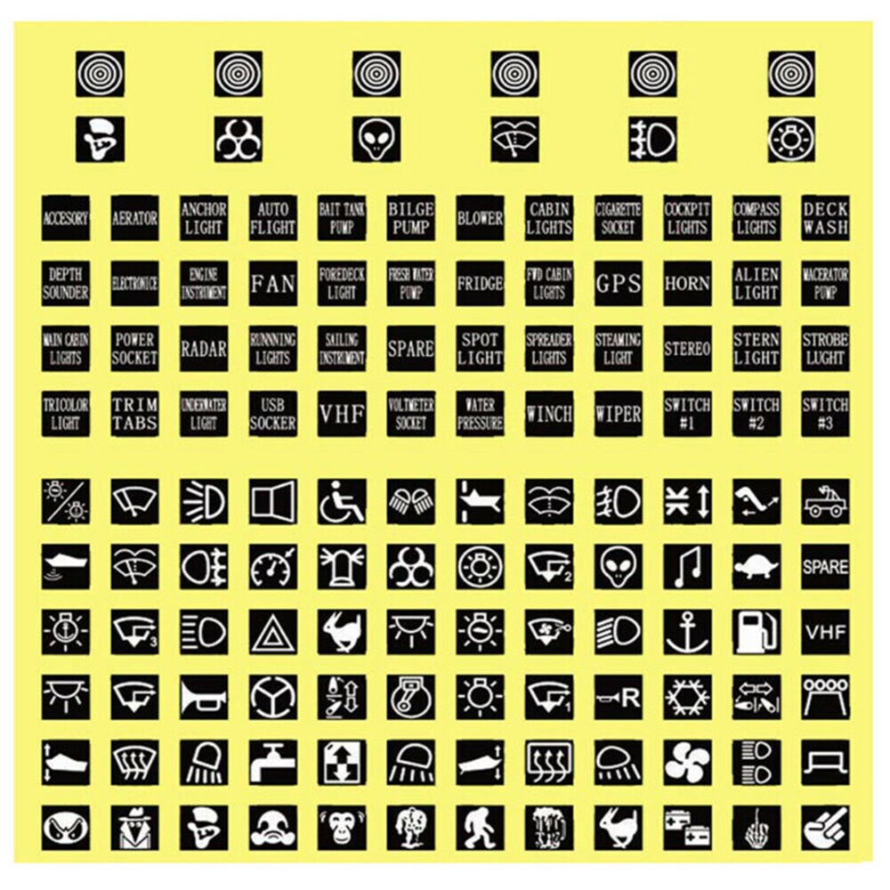 132Pcs Auto Rocker Switch Sticker Auto Interieur Decal Label Circuit Panel Sticker Auto Boot Truck Marine Knop Sticker