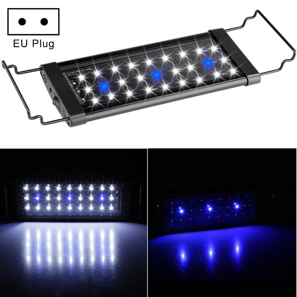 30/45/60/90/120cm LED Waterproof Aquarium Light Full Spectrum for Freshwater Fish Tank Plant Marine Underwater Lamp UK EU plug: 30cm   EU Plug