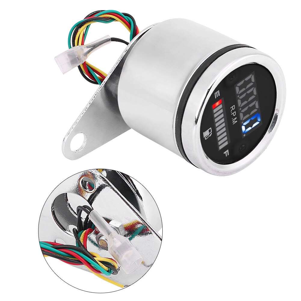 Universele 12 V 2 In 1 Motorfiets Digitale LED Snelheidsmeter Toerenteller Olie Brandstof Gauge Volledig Elektronische Digitale Display