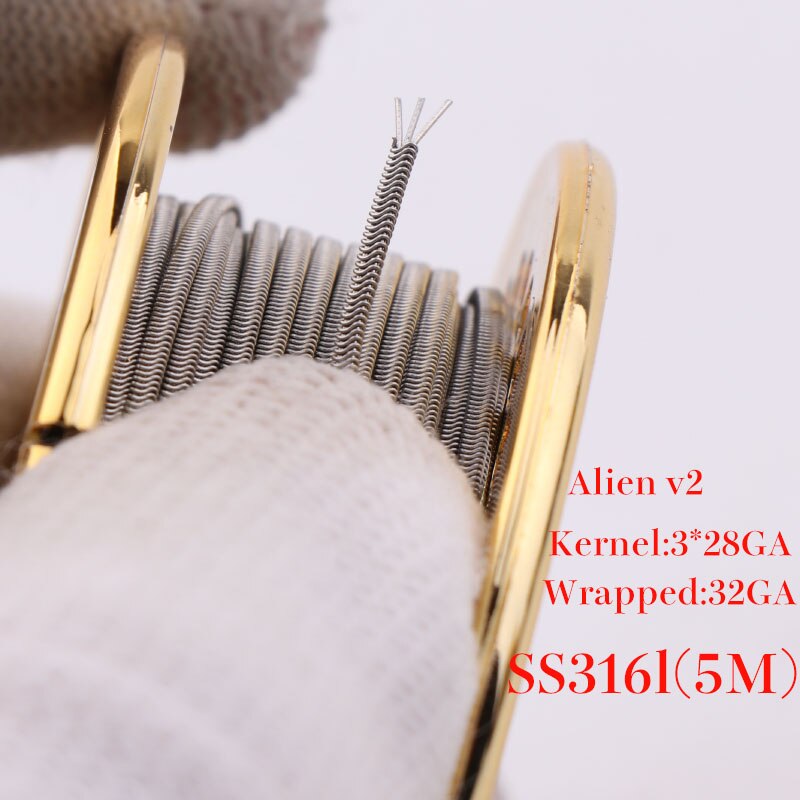 10 Feet XFKM Alien V2 Coil Wire NI80 SS316 Heating Wire High Density RDA RBA RDTA Rebuildable Atomizer Heating DIY Coil Wire: 3-28-316-5m-v2