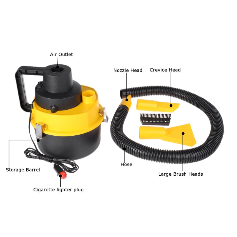 12V Portable Handheld Car Vacuum Cleaner Auto Wet Dry Dual Use Vacuum Cleaner