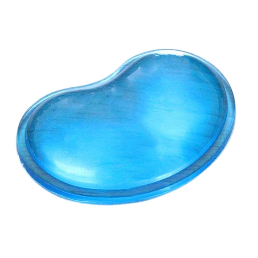 wavy comfort gel computer mouse hand wrist rests support cushion pad silicone heart-shaped wrist pad: Blue