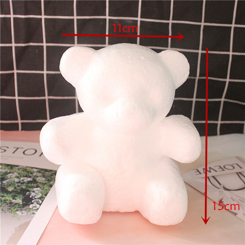 Modélisation animaux forme blanc polystyrène mousse boules styromousse artisanat pour bricolage de noël fournitures de fête de mariage décoration: 15cm foam bear