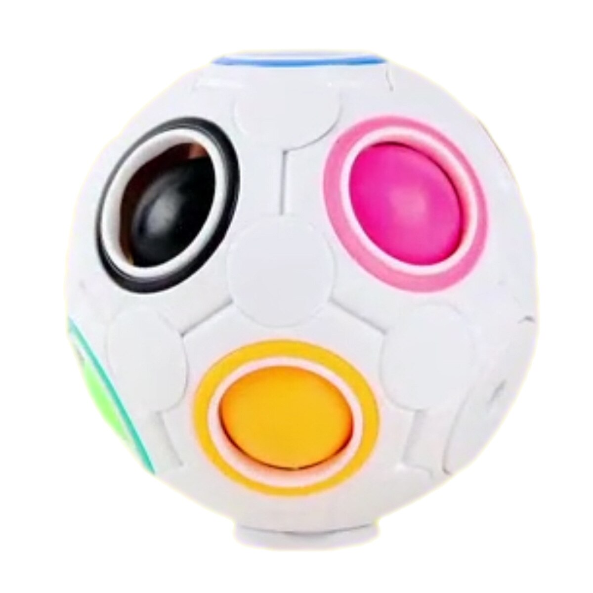 Benqing Draaibare Regenboog Ball Brain Power Vinger Voetbal Kinderen Stress Relief Speelgoed Vingertop Regenboog Bal Magische Bal WF229: White