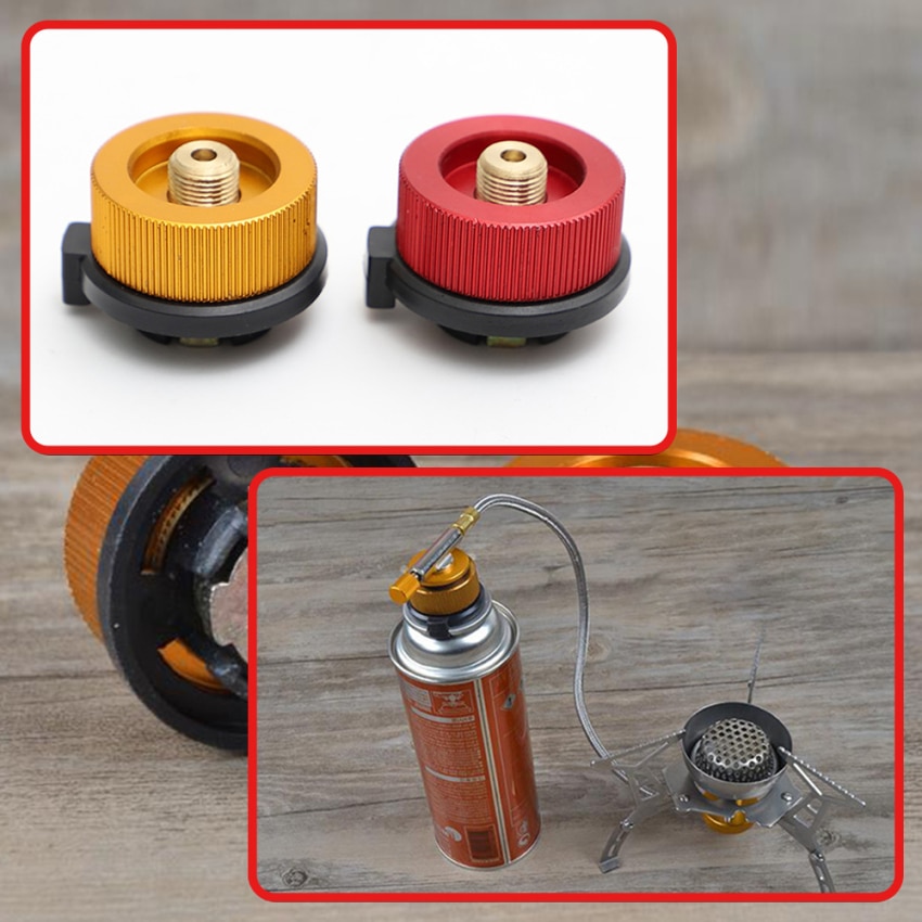 Outdoor Camping Stove Connector Long Tank To Flat Tank Gas Bottle Adaptor Burner Conversion Head Durable Gas Tank Bottle Adaptor