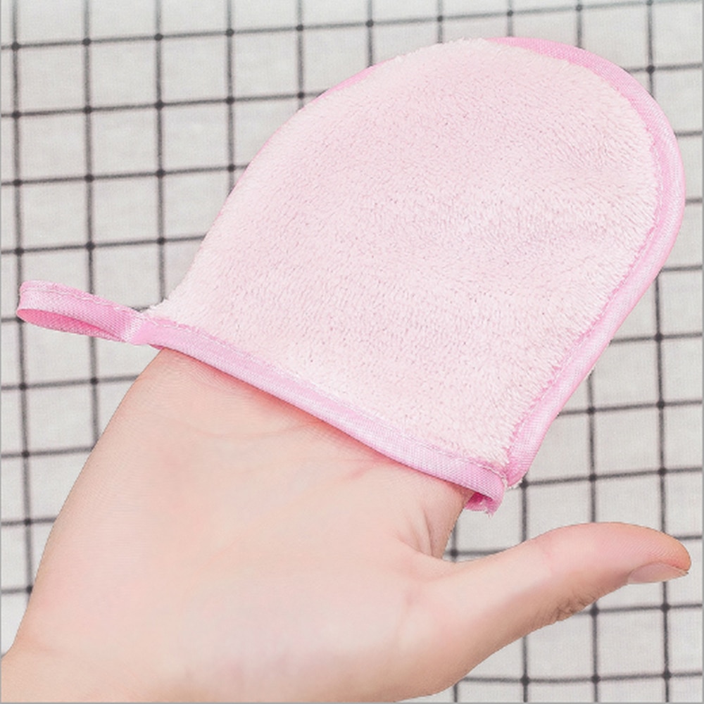 Toalla Facial de microfibra reutilizable, guante de limpieza, removedor de maquillaje, herramienta de cuidado de belleza Facial, 5 colores, 13x10 cm