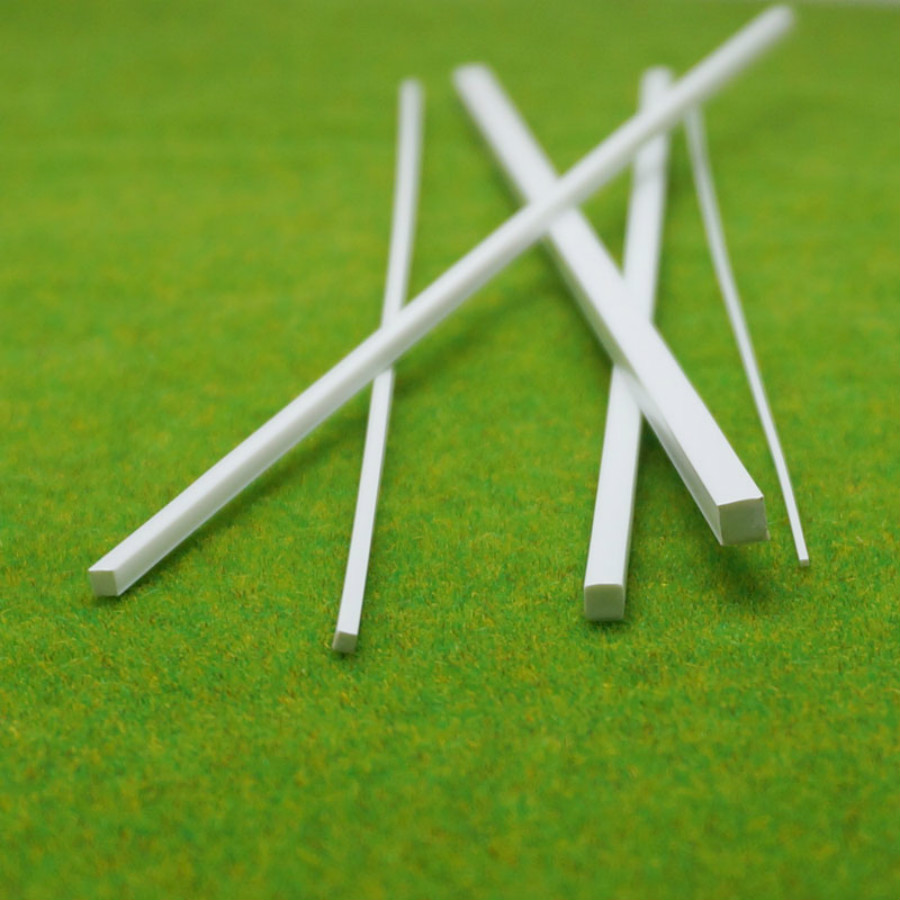 100pcs 0.5mm 1.0mm 1.5mm 2mm ABS square plastic rod 50cm length scale model plastic round building material rod