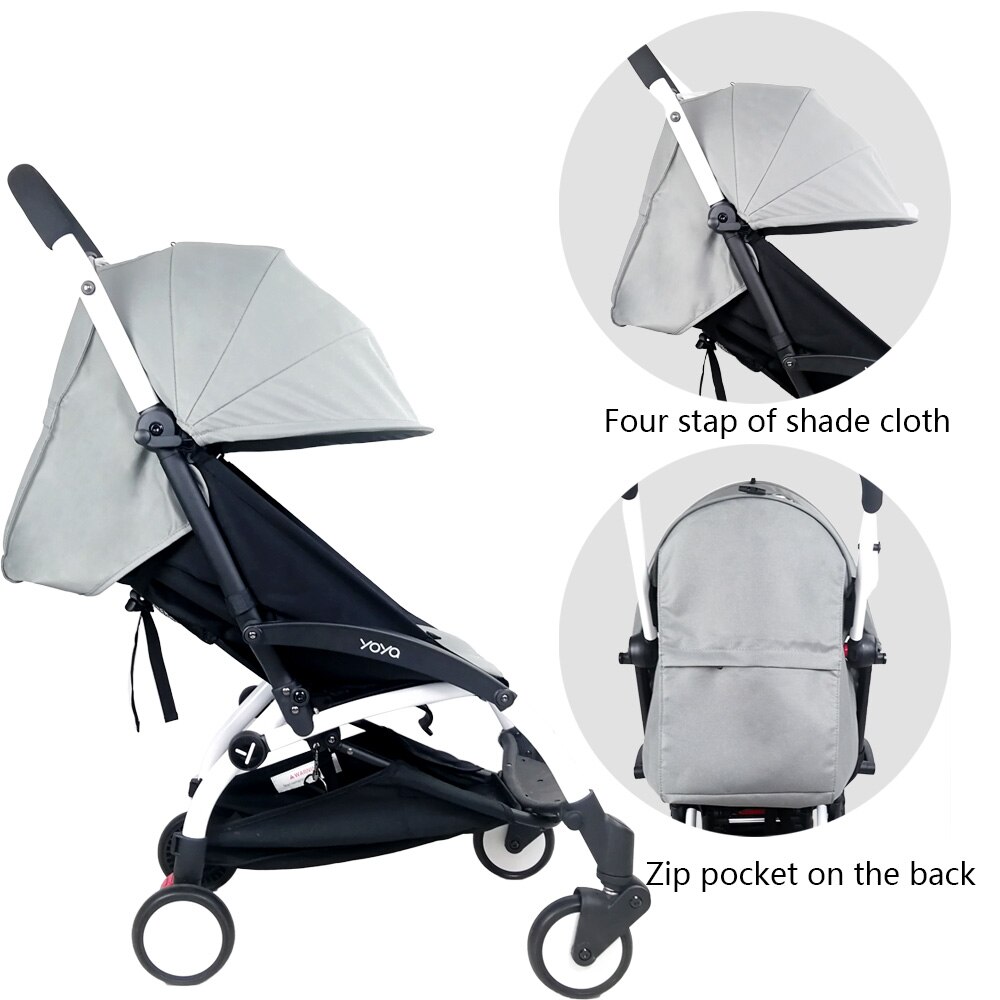 Capota de cochecito y colchón de 175 grados para Babyzen Yoyo Yoya Babytime con cremallera trasera, accesorios de cochecito de bebé