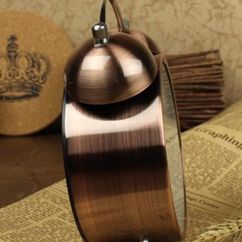 1pc Alarm Clock Practical Retro Durable Metal Decorative Novel European Style Alarm Clock Table Alarm for Co-worker Family Frien